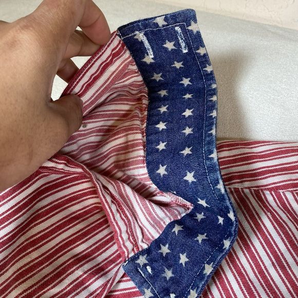 SCULLY Men’s Western Shirt Long Sleeve Sz Medium American Patriotic Cowboy - Picture 9 of 11